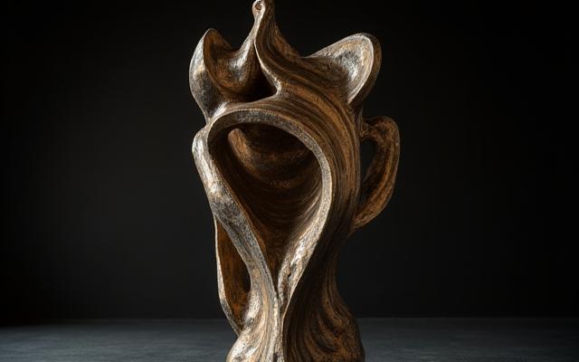 Scultura astratta in metallo